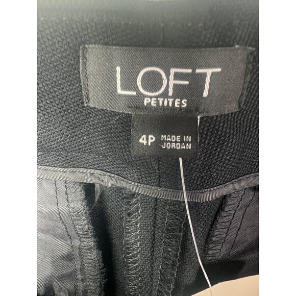 Loft Womens Petite Black Cropped Pants Cotton Viscose Blend Size 4P - Picture 3 of 13